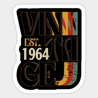 Birthday for Men Est. 1964 Retro Bday 60th Birthday Gift Sticker